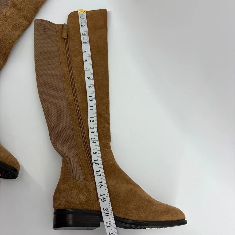Cole Haan Womens 7B Tan Suede Knee High Boots Grand 360 Stretch W25121